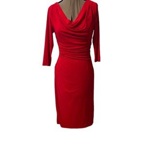 New with tags Coldwater Creek Cherry Red stretchy dress size 4 Cowl Neck
